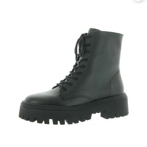Women's Black Lace-Up Combat Boots